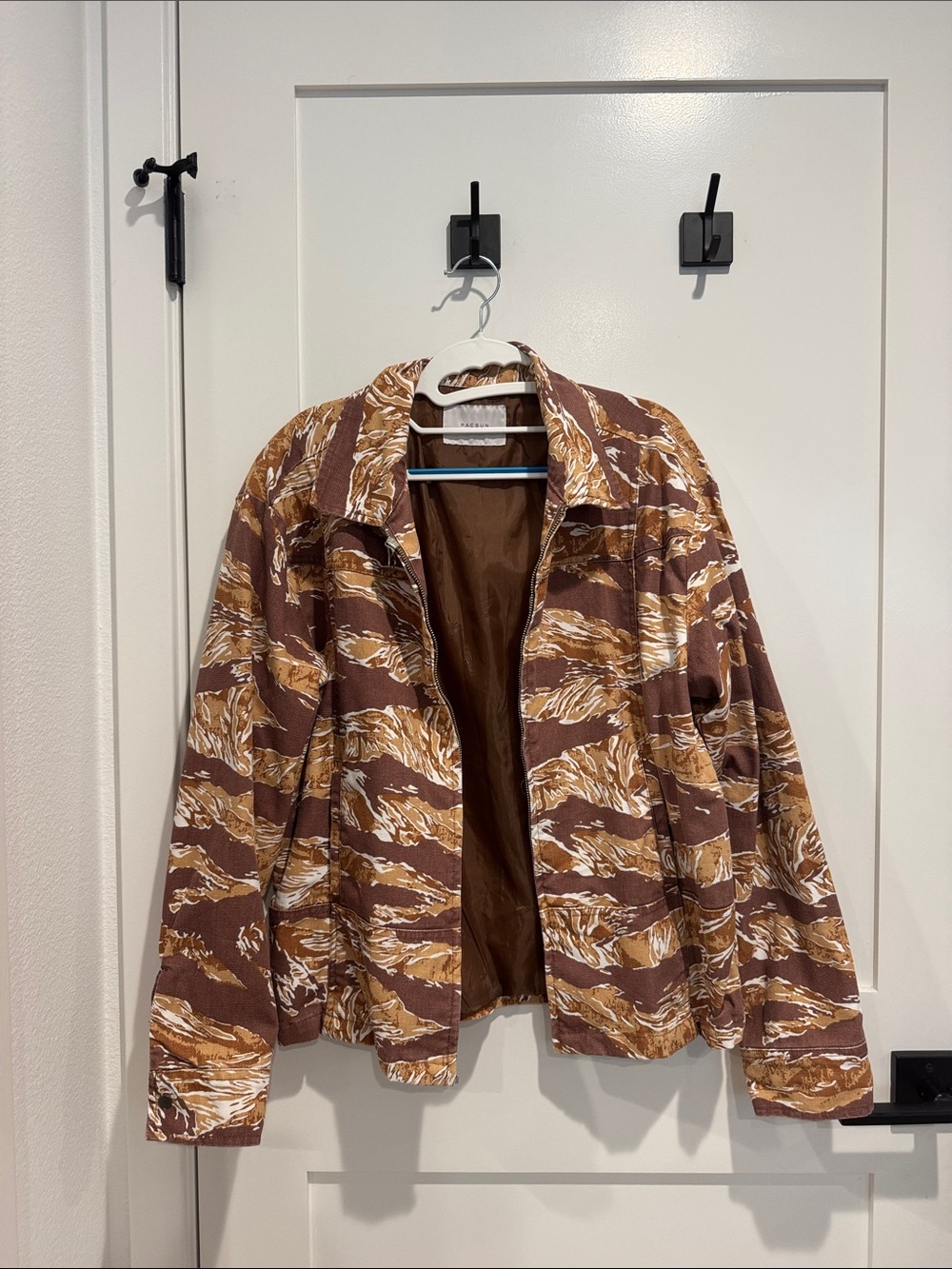 PacSun Brown & Tan Patterned Jean Jacket